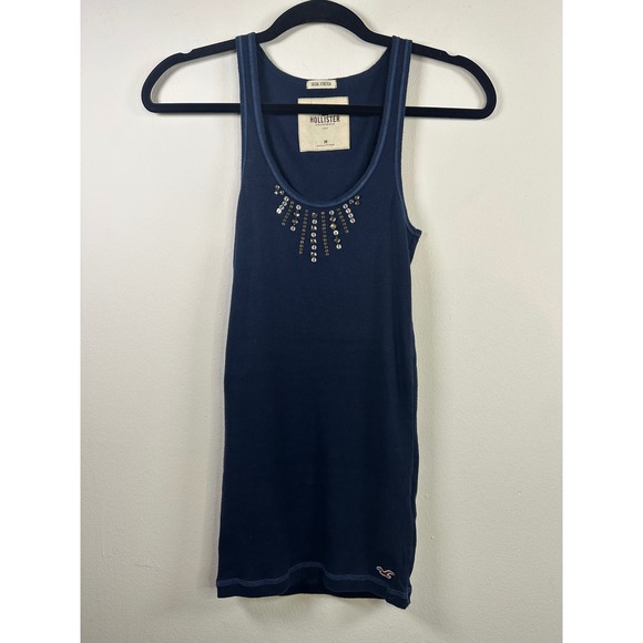 Hollister Tops - Hollister‎ Vintage Y2K Grunge Ribbed Beaded Tank Top Size M